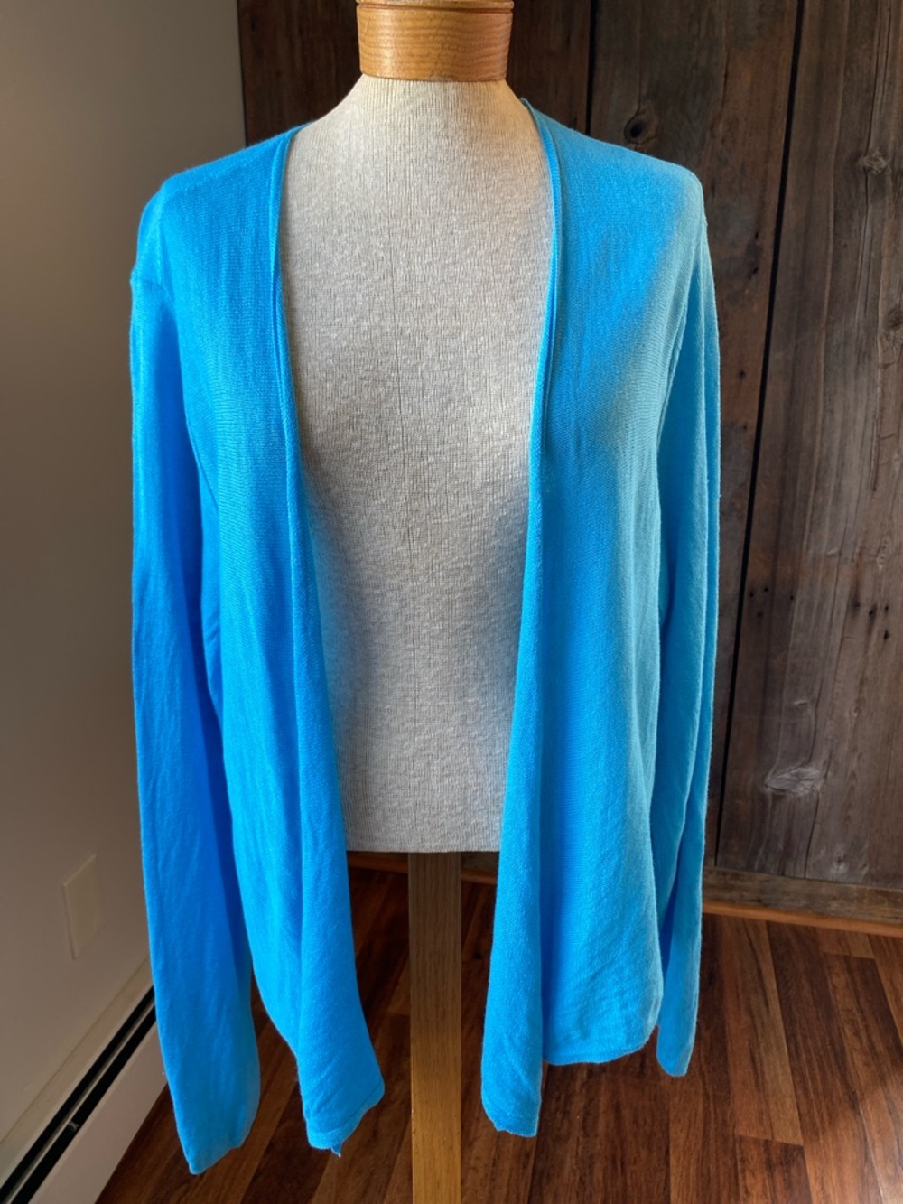 J Jill linen open front cardigan blue Sz Xl